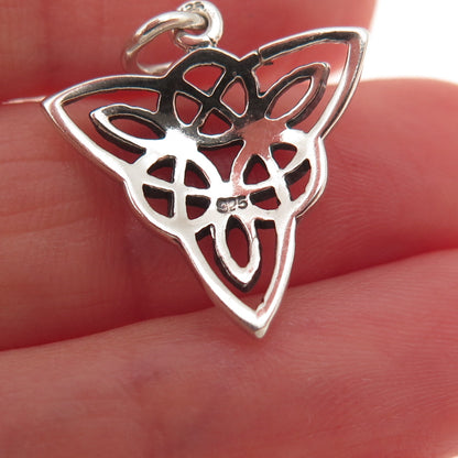 925 Sterling Silver Vintage Celtic Trinity Knot Oxidized Charm Pendant