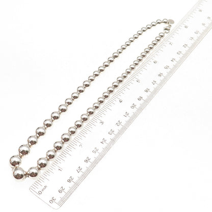 Tiffany & Co. 925 Sterling Silver Vintage HardWear Graduated Beaded Necklace 16"