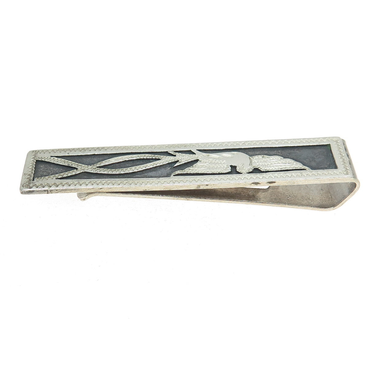 900 Silver Vintage Guatemala Phoenix Bird Tie Clip