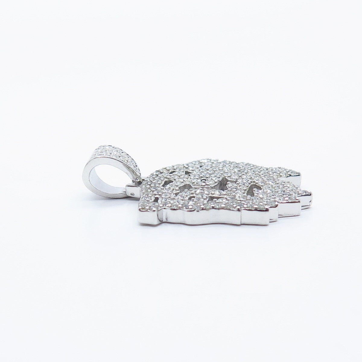 925 Sterling Silver C Z Jesus Religious Pendant