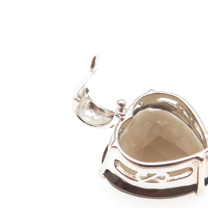 CHATEAU D'ARGENT & David Sigal Sterling Vintage Real Smoky Quartz Heart Pendant