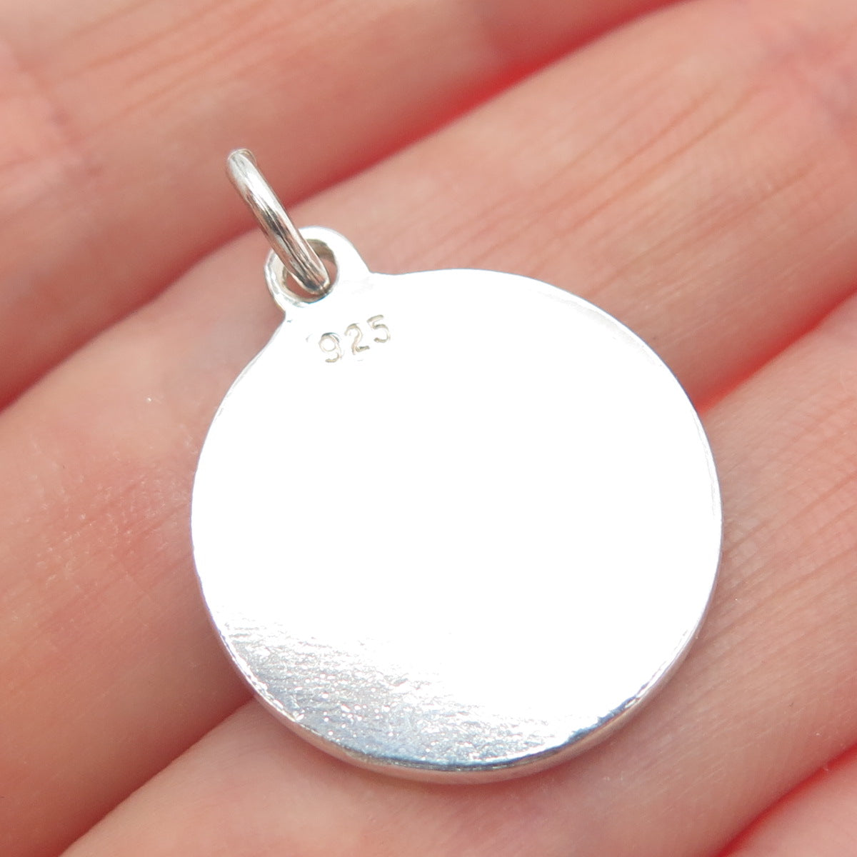925 Sterling Silver Vintage Enamel Splash Flower Charm Pendant