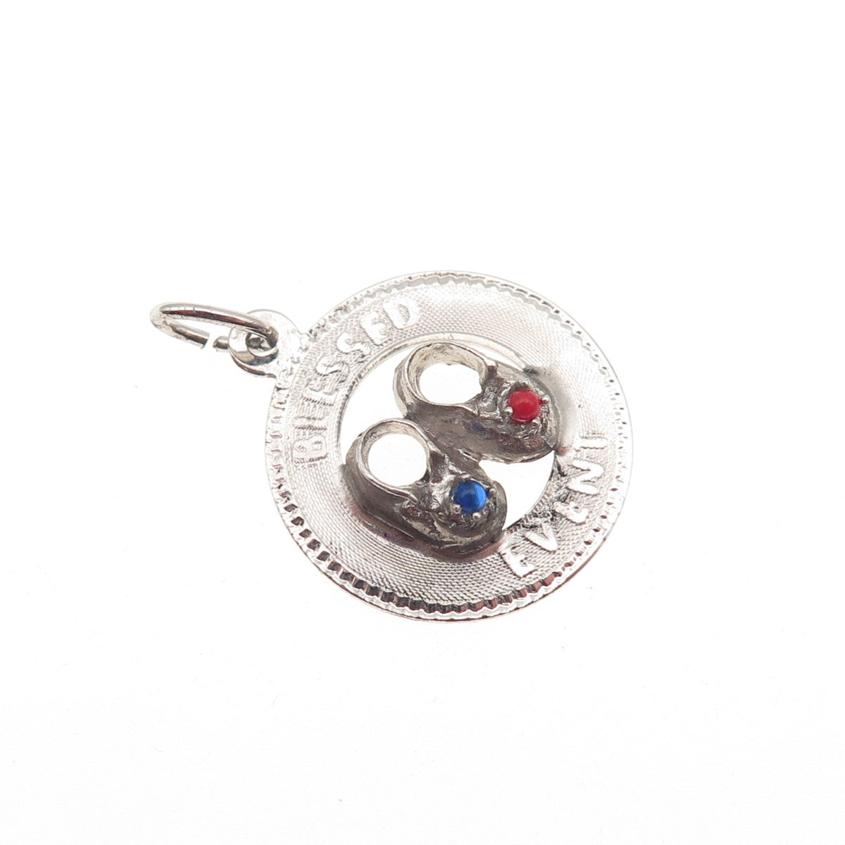 MARK MERCY 925 Sterling Silver Vintage Rhinestone Blessed Event Charm Pendant