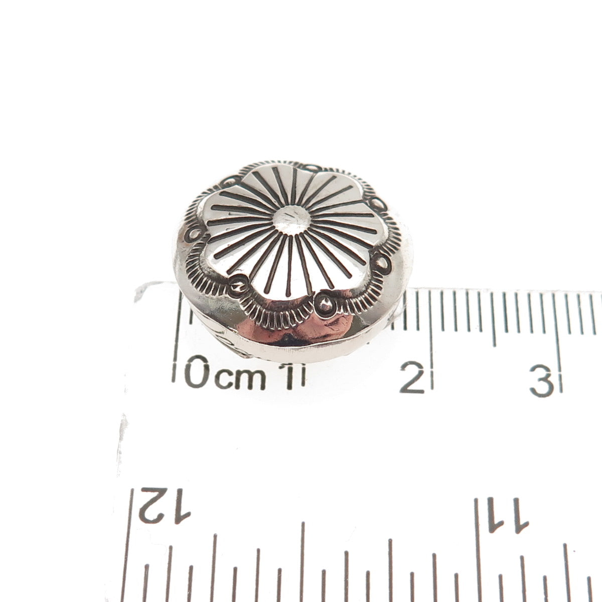 Old Pawn 925 Sterling Silver Vintage Southwestern Concho Tribal Clip Button