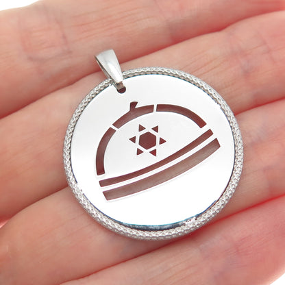 925 Sterling Silver Vintage Italy Star of David Judaica Charm Pendant