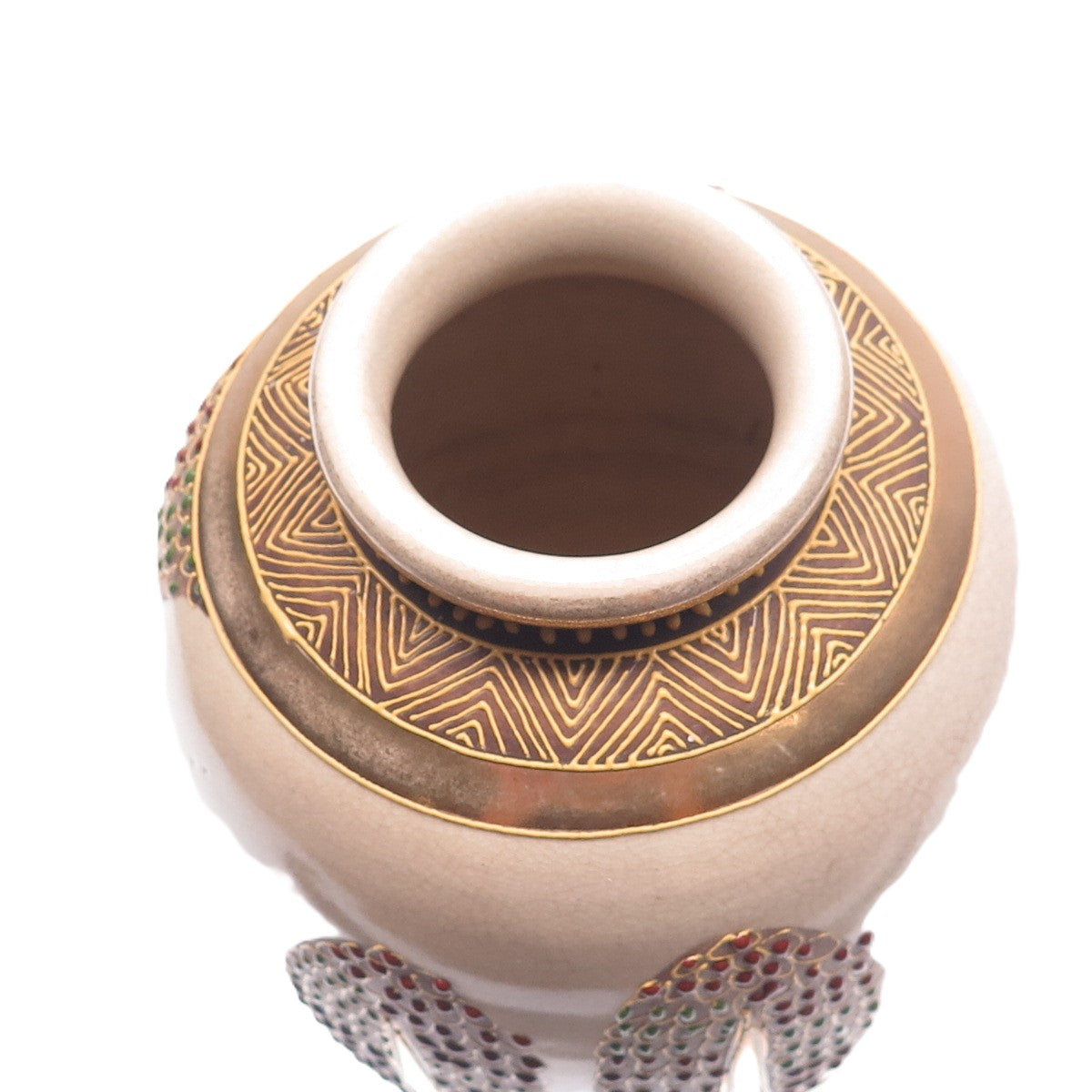 Antique Late XIX Gold-Painted Storyteller Collectable Japanese Satsuma Vase