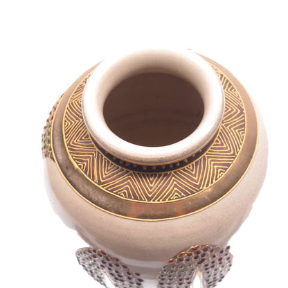 Antique Late XIX Gold-Painted Storyteller Collectable Japanese Satsuma Vase