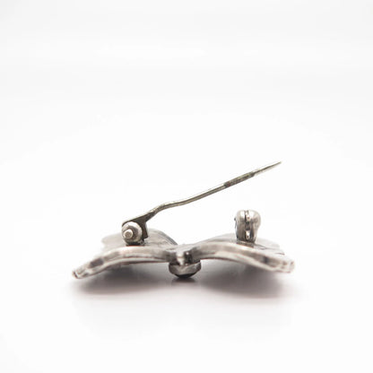 925 Sterling Silver Vintage Real Pink Amethyst Gemstone Butterfly Pin Brooch