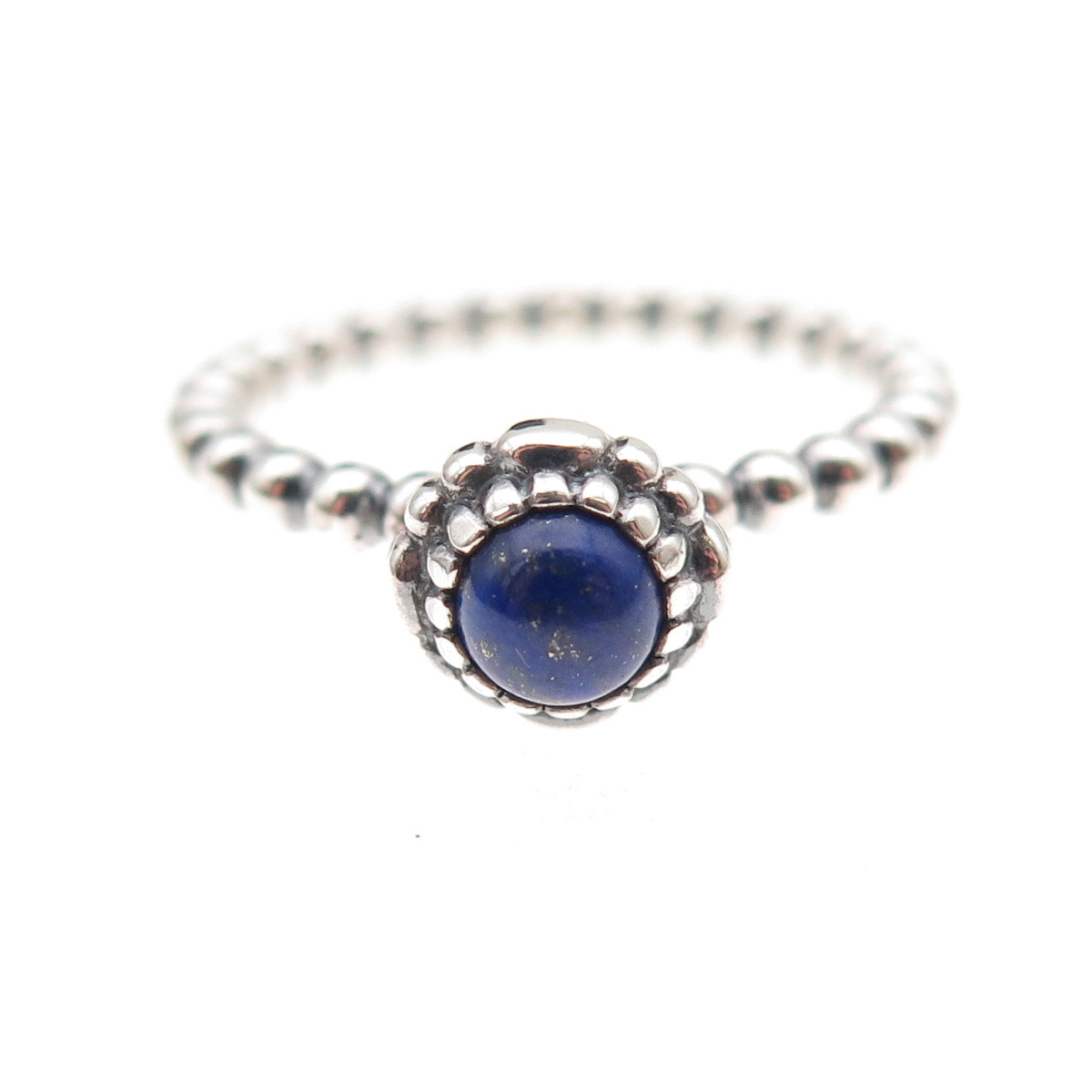 Pandora 925 Sterling Silver Real Lapis September Birthstone Ring Size 8.25