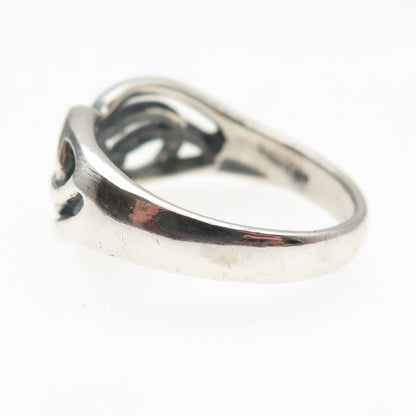 925 Sterling Silver Vintage Modernist Infinity Oxidized Ring Size 10