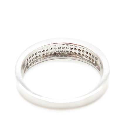 925 Sterling Silver Pave C Z Ring Size 9.75