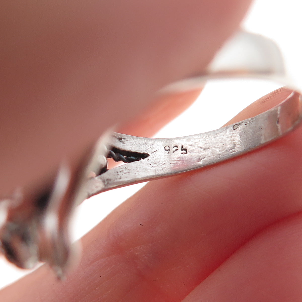 925 Sterling Silver Vintage Frog Good Luck Oxidized Ring Size 9.75