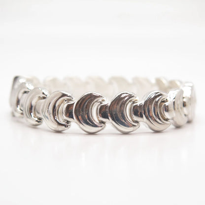 925 Sterling Silver Vintage Italy Modernist Link Bracelet 6.5"