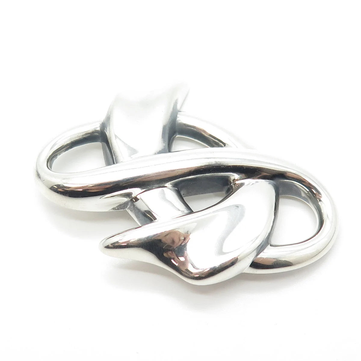 925 Sterling Silver Vintage Ribbon Bow Knot Pin Brooch