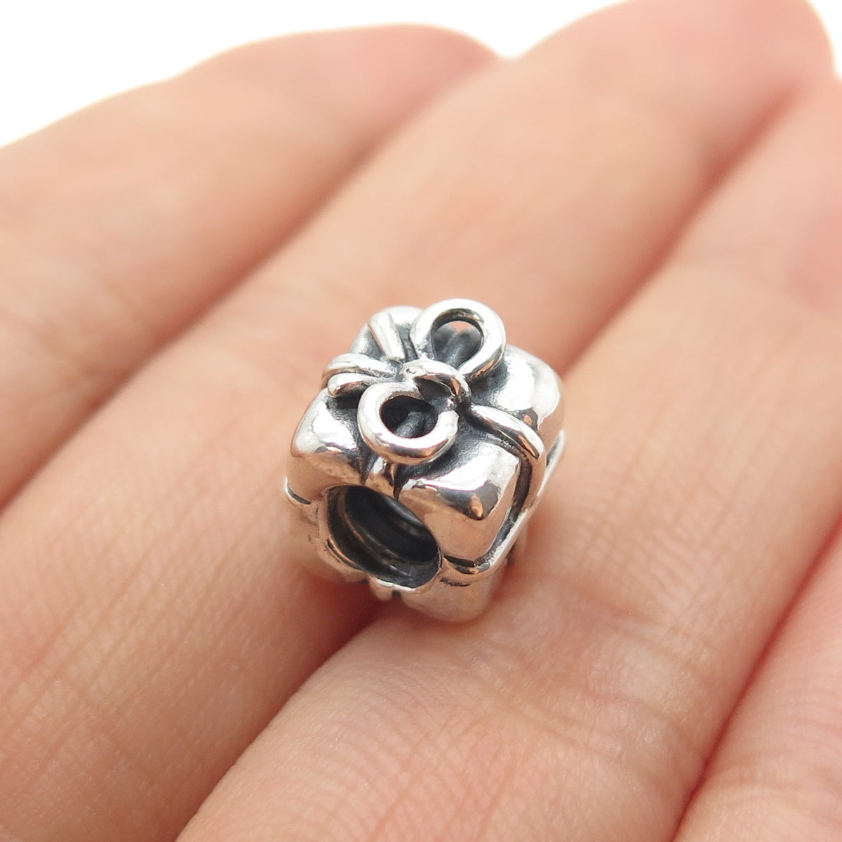 PANDORA 925 Sterling Silver Gift Box Slide Bead Charm