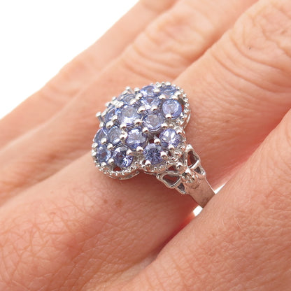 Chuck Clemency 925 Sterling Silver Real Tanzanite Butterfly Ring Size 8