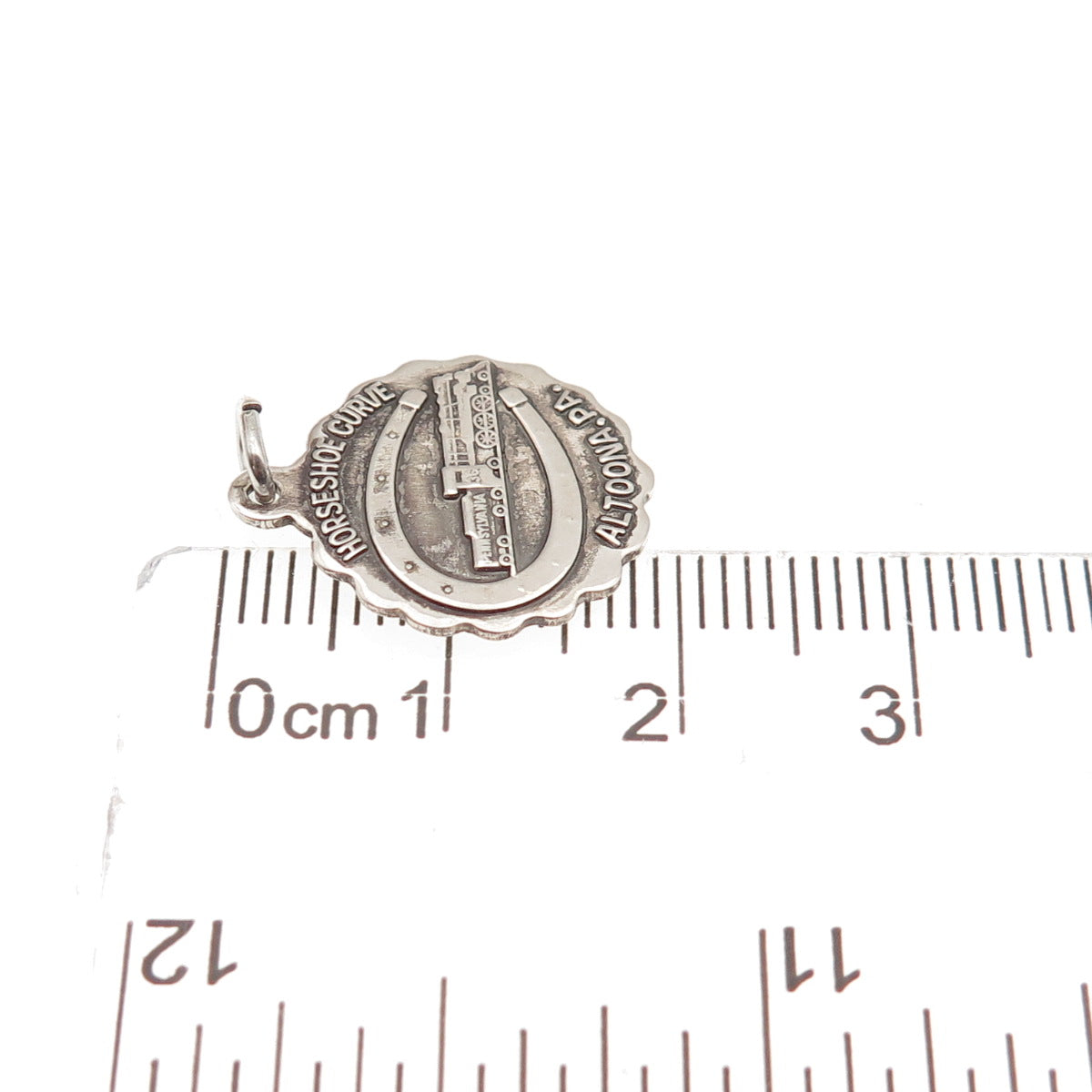 Bruce 925 Sterling Silver Antique Art Deco Horseshoe Curve Altoona Mini Pendant
