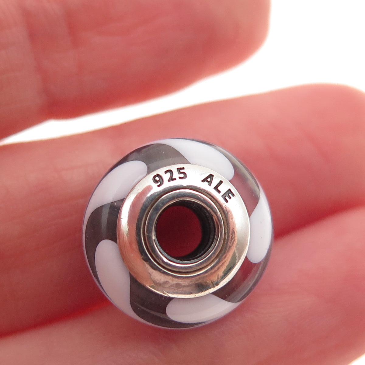Pandora 925 Sterling Silver Murano Glass Slide Bead Charm