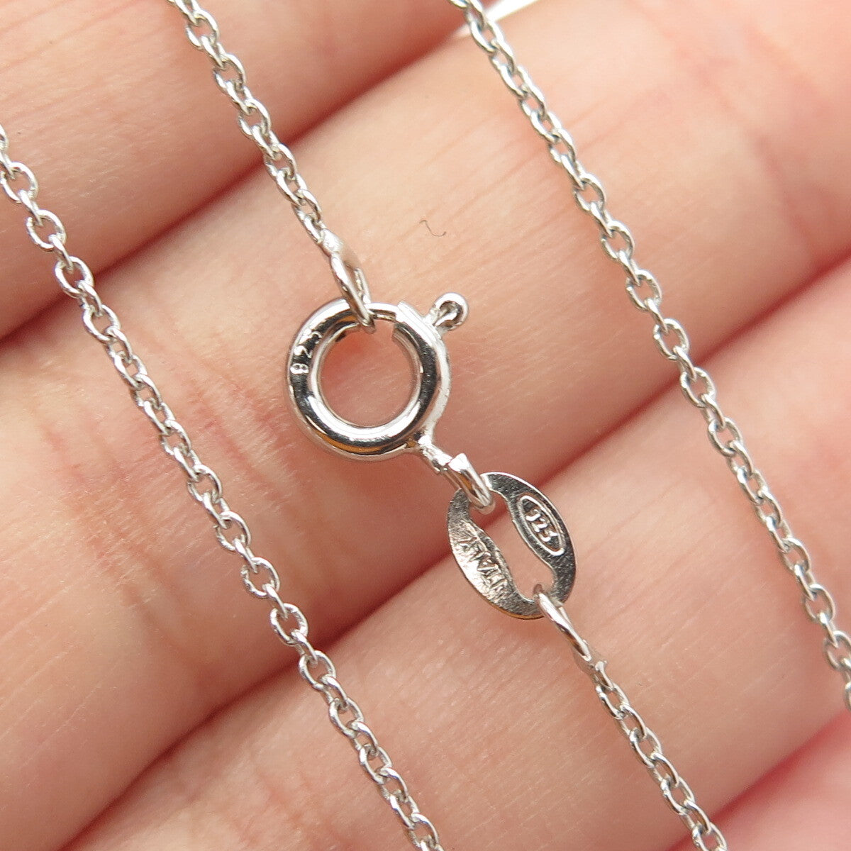 925 Sterling Silver Round-Cut C Z Heart Cable Chain Necklace 16"