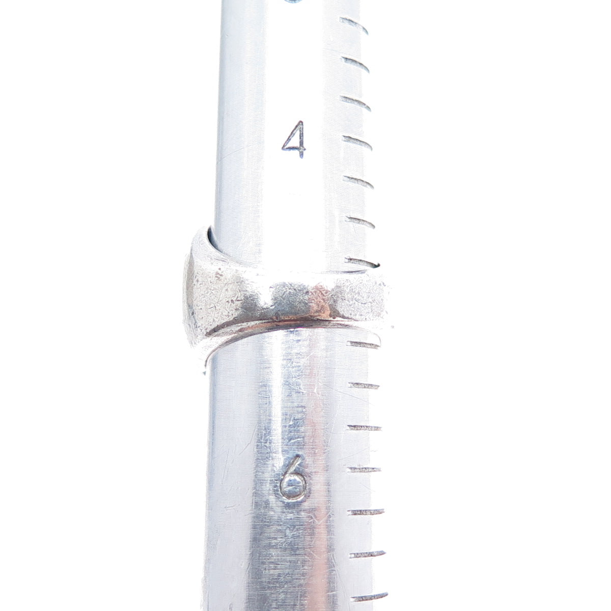 925 Sterling Silver Vintage Modernist Ribbed Oxidized Ring Size 5.25