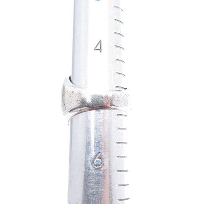 925 Sterling Silver Vintage Modernist Ribbed Oxidized Ring Size 5.25