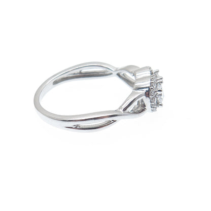 925 Sterling Silver Round-Cut C Z Infinity Twisted Promise Ring Size 7