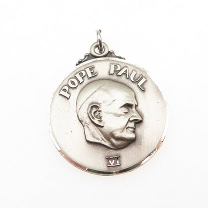 Jerome Fleischer & Co. 925 Sterling Silver Vintage Pope Paul VI Charm Pendant