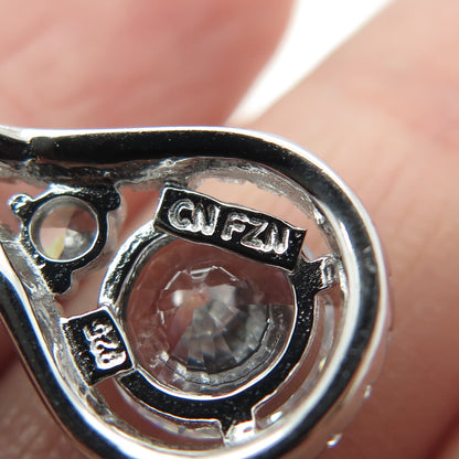 925 Sterling Silver Round-Cut C Z Minimalist Pendant