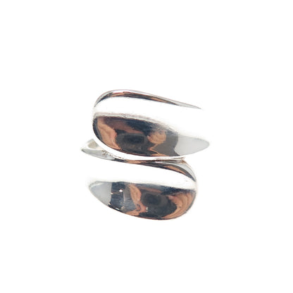 925 Sterling Silver Vintage Modernist Bypass Ring Size 6.25