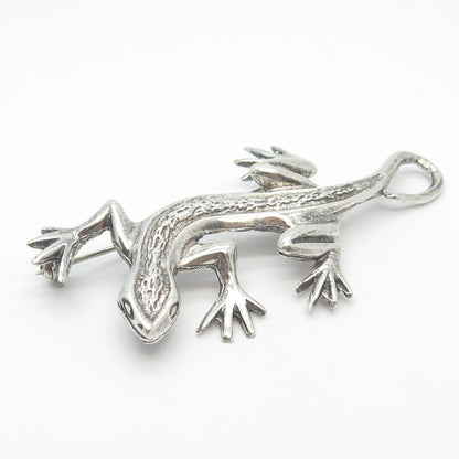 925 Sterling Silver Vintage Handmade Lizard Pin Brooch