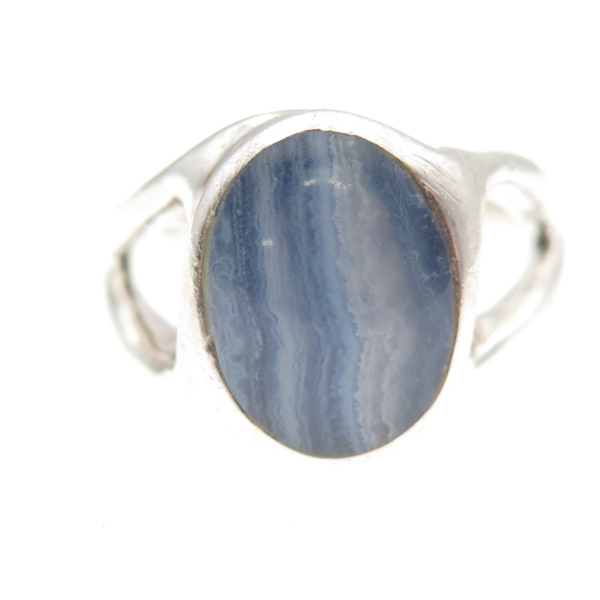 Keybahi Lewis Navajo Old Pawn 925 Sterling Silver Vintage Agate Ring Size 11.75