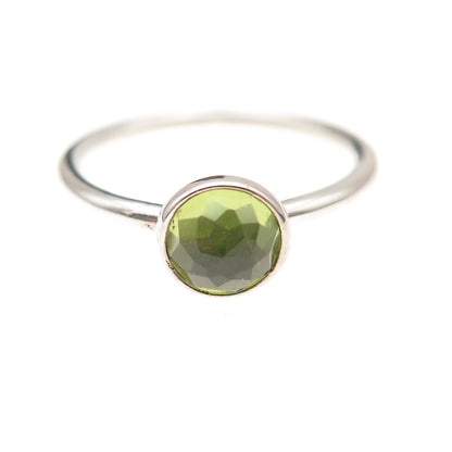 Pandora 925 Sterling Silver Real Peridot August Birthday Blooms Ring Size 6