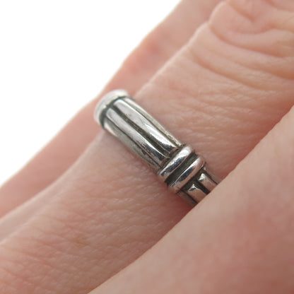 HENRY DESIGNS STUDIO 925 Sterling Silver Vintage Oxidized Band Ring Size 5.75