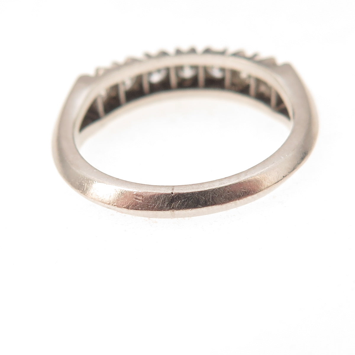 Platinum Antique Art Deco Real Round-Cut Diamond Ring Size 7