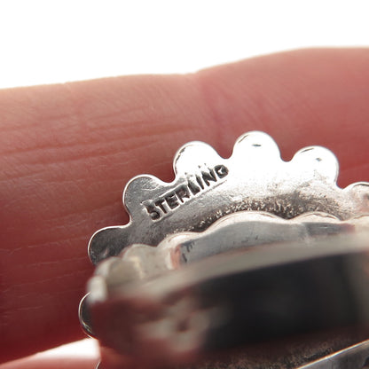 Old Pawn Sterling Silver Vintage Southwestern Dragon Breath Opal Ring Size 4.75