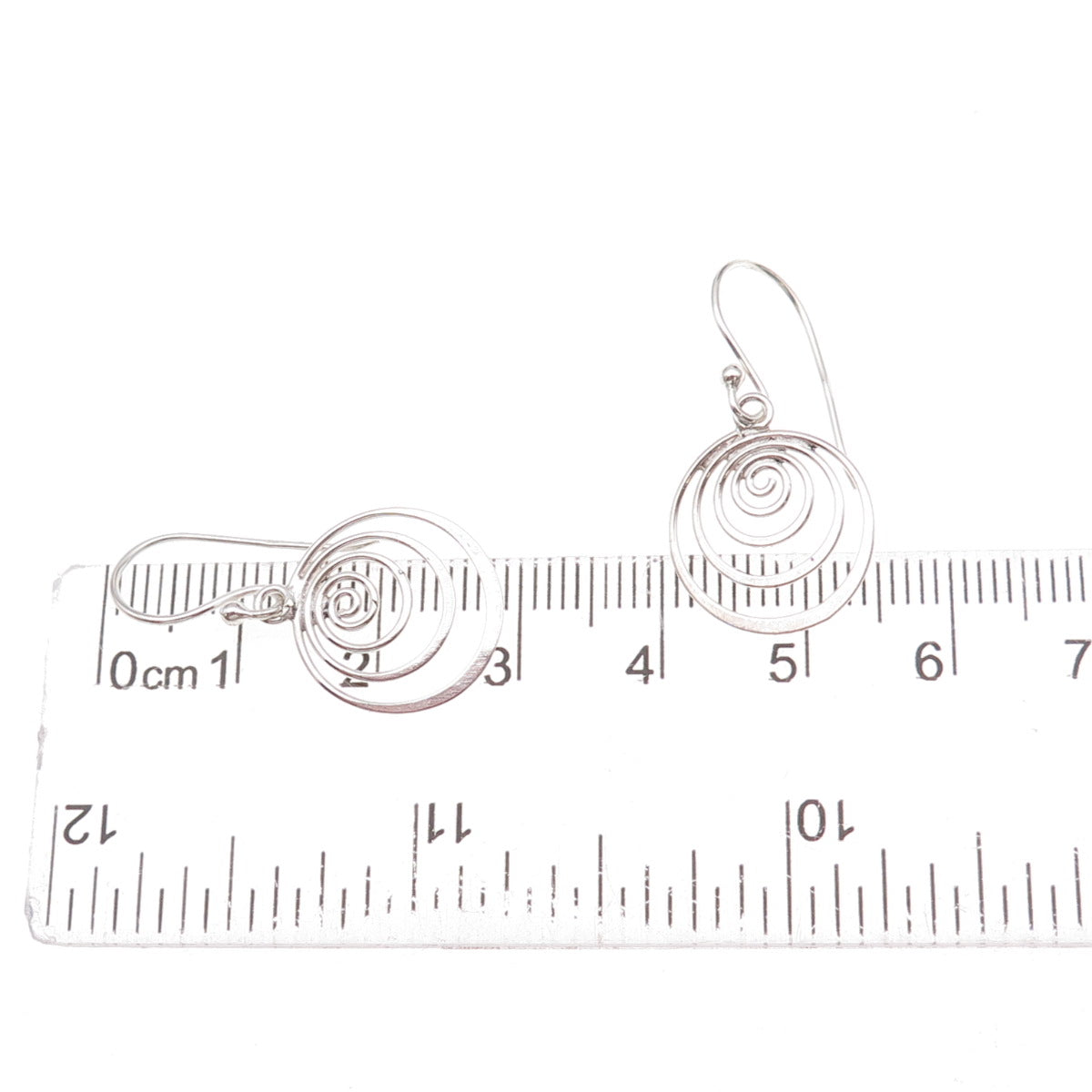 925 Sterling Silver Vintage Spiral Dangle Earrings