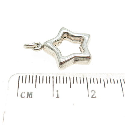 925 Sterling Silver Vintage Open Star Minimalist Charm Pendant