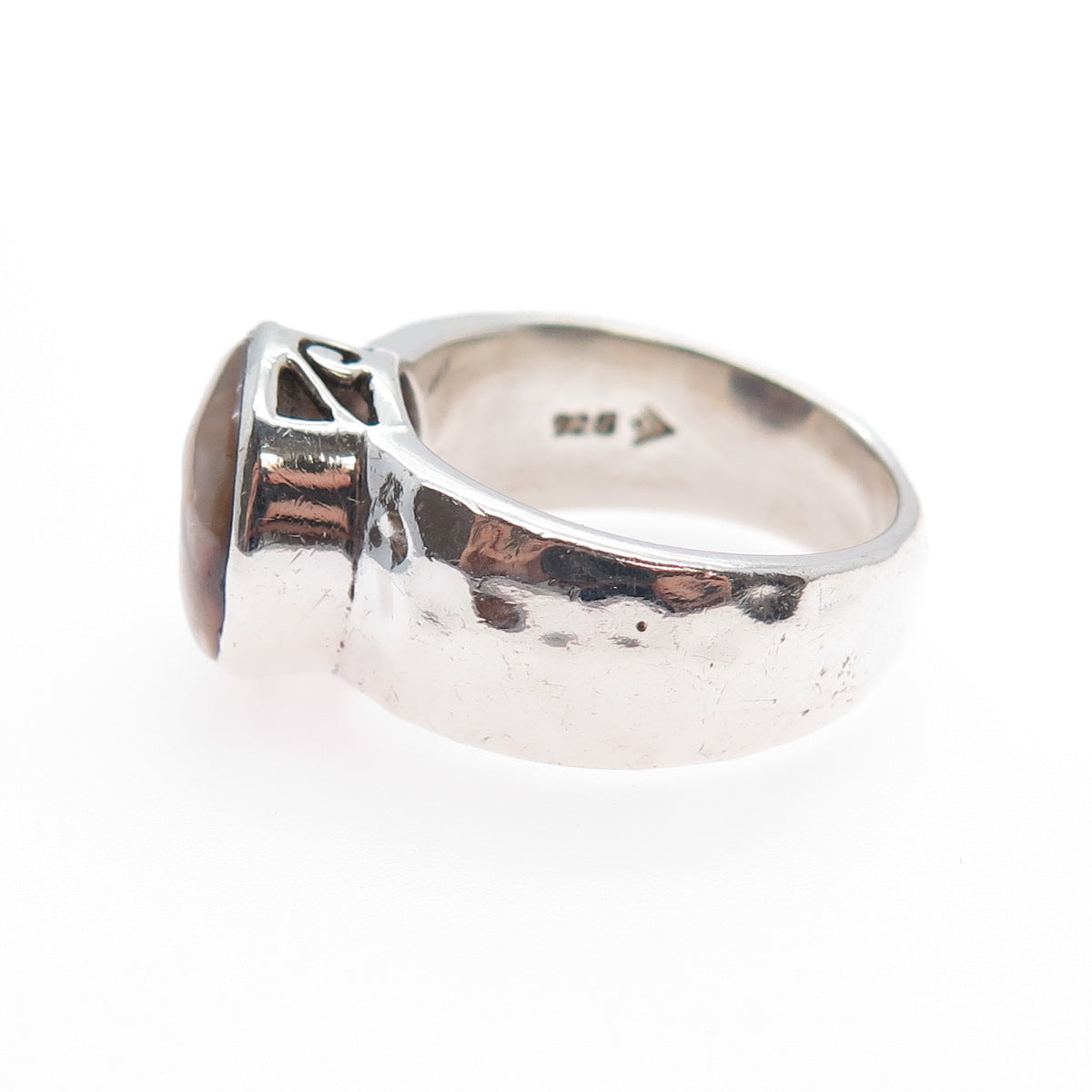 SILPADA 925 Sterling Silver Vintage Real Pearl Modernist Hammered Ring Size 9.25