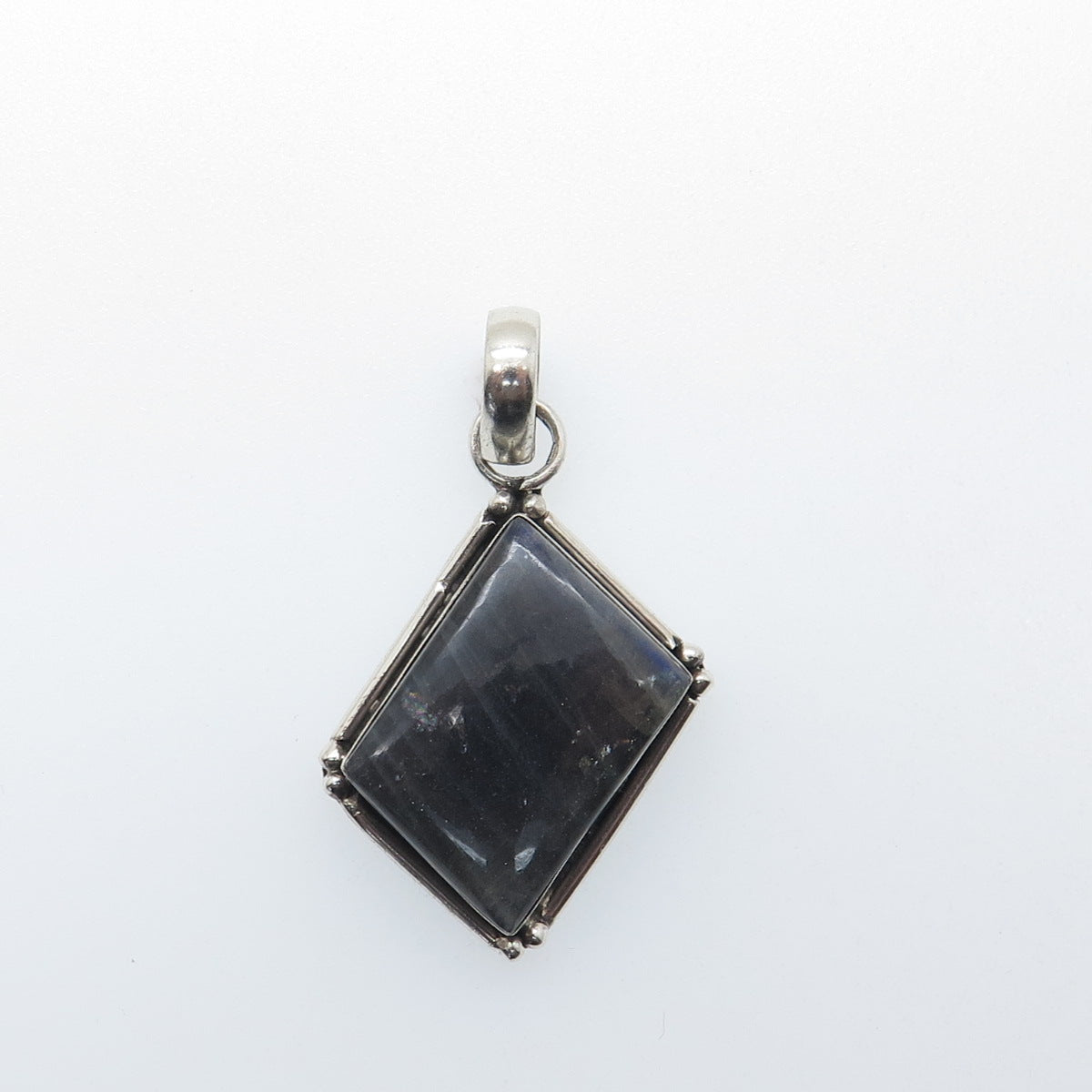 925 Sterling Silver Vintage Real Kyanite Modernist Charm Pendant
