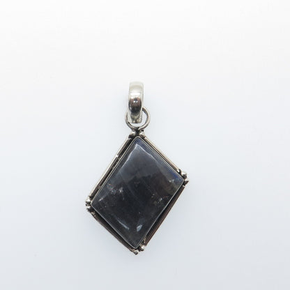 925 Sterling Silver Vintage Real Kyanite Modernist Charm Pendant