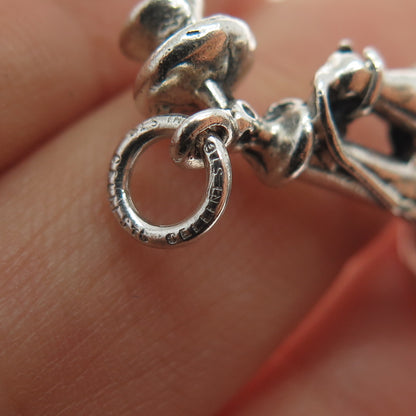 CELLINI 925 Sterling Silver Antique Retro Candlestick Phone Mini Charm Pendant