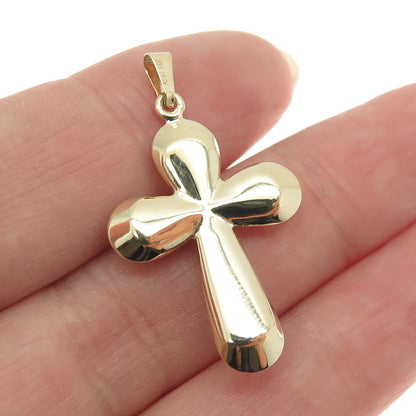 14K Yellow & White Gold Crucifix Cross Religious Charm Pendant