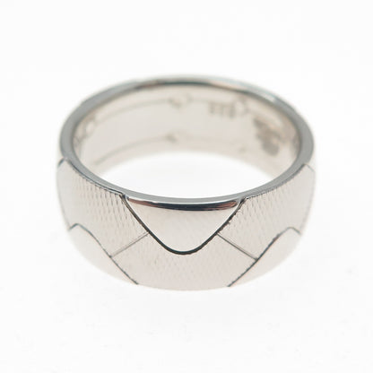 NEOS 925 Sterling Silver Textured Zig Zag Band Ring Size 8.25