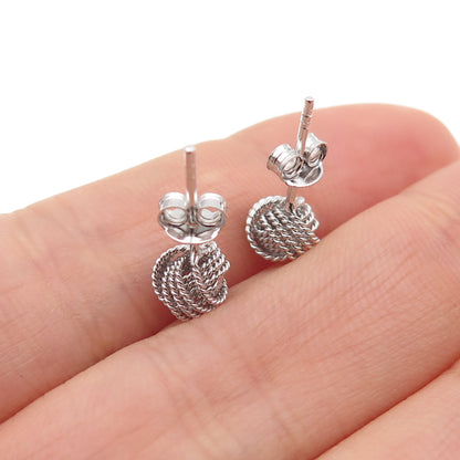 925 Sterling Silver Twisted Knot Stud Earrings