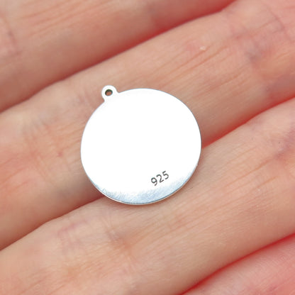 925 Sterling Silver Mint Green Enamel Cat Mom & Child Minimalist Charm Pendant