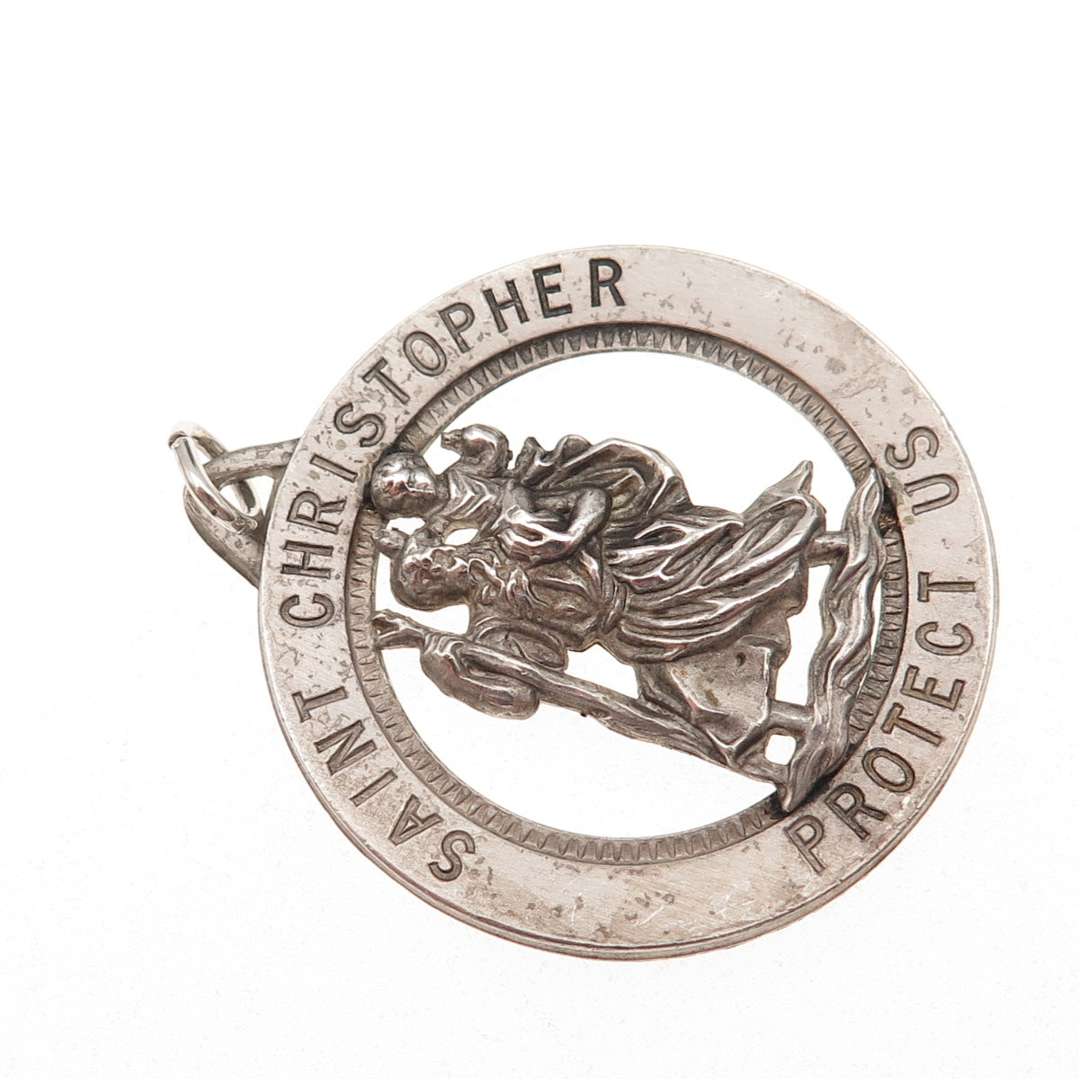 Rand & Paseka 925 Sterling Silver Vintage Saint Christopher Religious Pendant