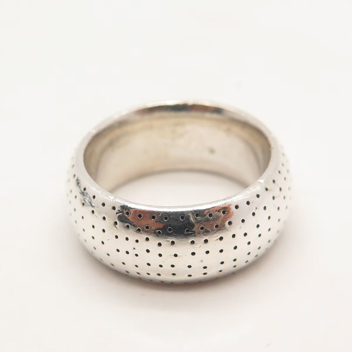 925 Sterling Silver Vintage Zina Dotted Band Ring Size 6