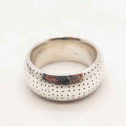 925 Sterling Silver Vintage Zina Dotted Band Ring Size 6
