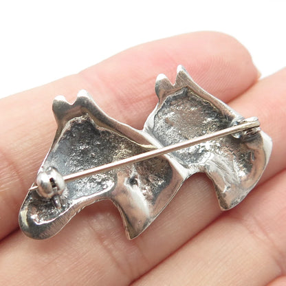 925 Sterling Silver Vintage Horse's Head Pin Brooch