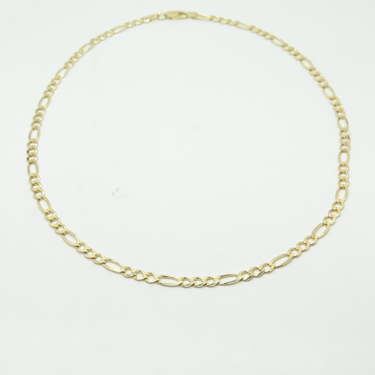 HAN 925 Sterling Silver Gold Plated Italy Figaro Chain Necklace 18"